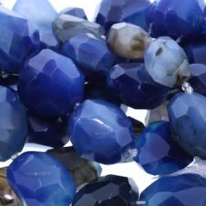  Agate Dyed Blue  Nugget Faceted   26mm Height, 22mm Width 