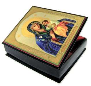 Rosary Gift Wood Icon Box Virgin Mary Christ Russian   