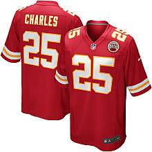 Mens Nike Kansas City Chiefs Jamaal Charles Game Team Color Jersey 
