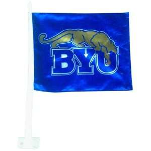 Brigham Young Cougars Blue Car Flag 