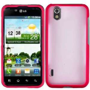  Hot Pink TPU+PC Case Cover for LG Optimus Black P970 