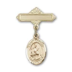   Polished Badge Pin St. Gerard is the Patron Saint of Expectant Mothers
