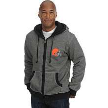 Pro Line Cleveland Browns Mens Melange Hooded Sweatshirt with Sherpa 