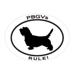  Oval Decal with dog silhouette and statement PBGVS RULE 