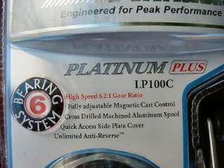 This is a Brand New Pinnacle Platinum Plus LP100 Baitcast Reel.