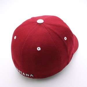 Indiana Hoosiers Team Logo Fitted Hat (Red)  Sports 