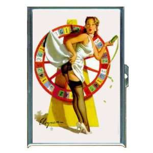 PIN UP GIRL ROULETTE WHEEL ID Holder, Cigarette Case or Wallet MADE 