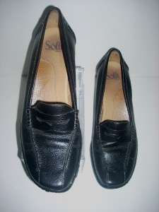 Womans SOFFT Black Leather Clog Heels Pumps Shoes Size 9.5 M Nice 