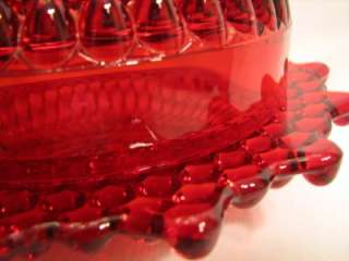 Vintage WESTMORELAND Glass RED ROYAL RUBY Covered Butter AMERICAN 