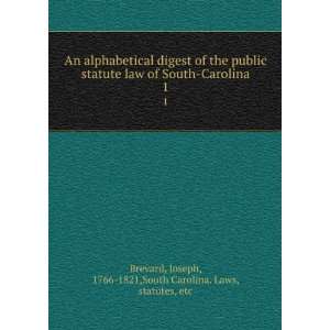  statute law of South Carolina, Joseph South Carolina. Brevard Books