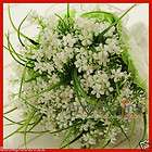 Hand Tied and Organza Wrapped Plastic White Gypsophila Wedding Bouquet 