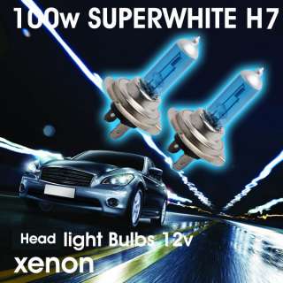 100w SUPERWHITE XENON H7 headlight Bulbs 12v  