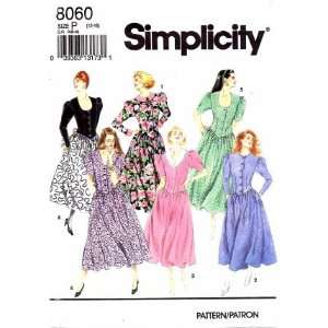  Simplicity 8060 Sewing Pattern Misses Dress with Neckline 