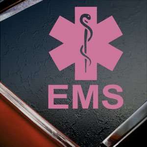  EMS Emergency Medical Services Pink Decal Window Pink Sticker 