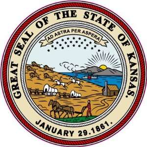 The Great Seal of the State of Kansas United States Car Bumper Sticker 