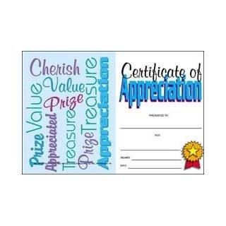  certificates of appreciation