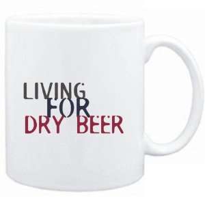    Mug White  living for Dry Beer  Drinks