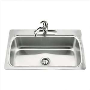 Bundle 87 Verse Single Basin Self Rimming Kitchen Sink Faucet Mount 3 