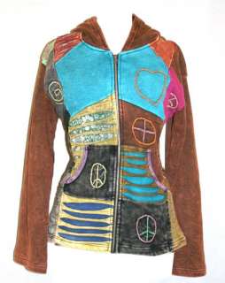 NEW FUNKY HIPPY KNITTED COTTON BOHEMIAN JACKET HOODIE  