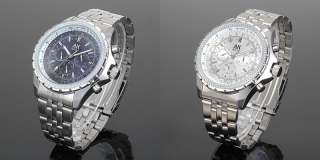 AK Homme Mens Automatic Mechanical Stainless Steel Strap 3 Dial Wrist 