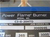 Industrial Power Flame Burner Natural Gas C3 G 20HTD NEW  