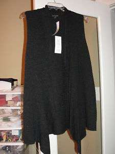 NWT $178 Eileen Fisher Charcoal Shaped Vest L  