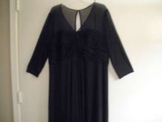 Alex Evening Sheer Illusion Top 3/4 SL Dress 16W NWT $230.00  