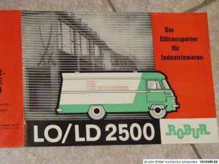 Prospekt Robur LO/LD 2500   Der Eiltransporter für Industriewaren 
