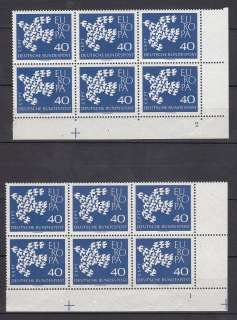 BUND EUROPA 1961   Nr. 367 + 368 Formnummern Spezial  
