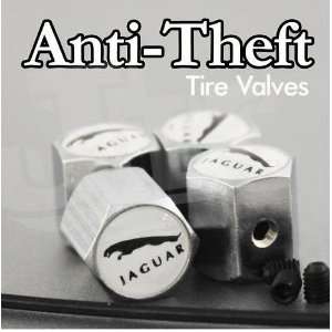   Tire Valves Cap XK XJL S TYPE Anti Theft Locking Set of 4 Automotive