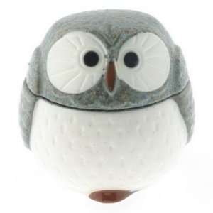  Grey OWL Small Ceramic Jar (Japan)