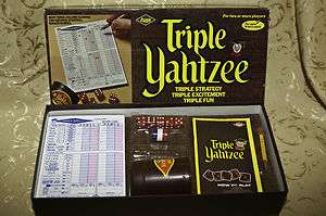 Vintage 1972 Triple Yahtzee dice game  