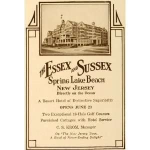  1923 Ad Essex Sussex Spring Lake Beach Resort Hotel NJ 