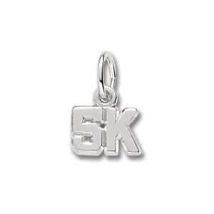  5k Race Charm in Sterling Silver Jewelry