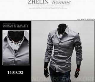 Designer Slim Fit Mens Shirts Top Dress Collection 5 color 4 size B32 