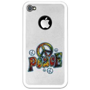 iPhone 4 or 4S Clear Case White PEACE Peace Symbol 