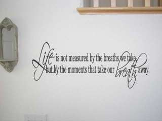 Life is NOT Measured Quote Lettering Vinyl Wall Decal  