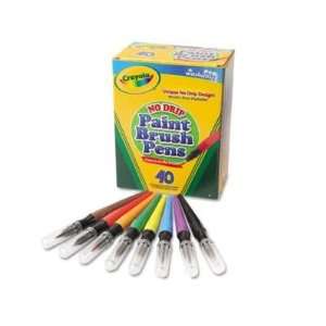  Crayola No Drip Paint Brush Pen,Ink Color Assorted   40 