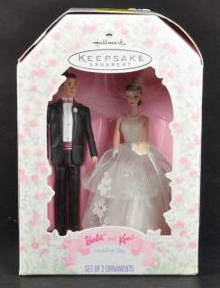 1997 Barbie and Ken Wedding Day Hallmark Keepsake Ornament Cake Topper 