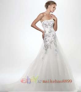   Wedding Dress Bride Prom Ball Gown Size 6 8 10 12 14 16 18 + +  
