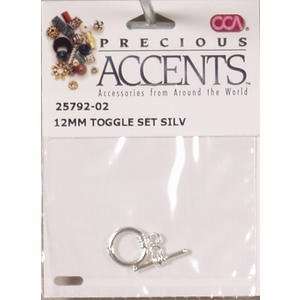 Cousin Precious Accents 12mm Toggle Clasps   1 Set/Silver  