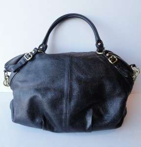 Coach 15955 Madison Sophia Black Brass Large Leather Satchel Handbag w 