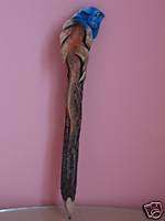 WOOD WOODEN HAND CRAFTED PENCIL LIZARD IGUANA STATUE  