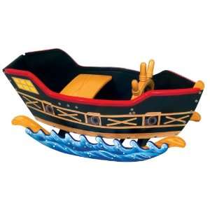    Guidecraft Kids Hand Carved Pirate Ship Rocker Toys & Games