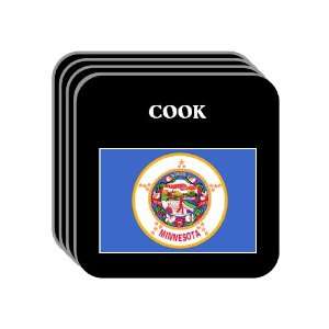 US State Flag   COOK, Minnesota (MN) Set of 4 Mini Mousepad Coasters