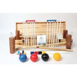   Wood Mallets Premium Garden Croquet Set, 4 Player