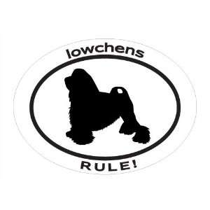  Oval Decal with dog silhouette and statement LOW CHENS 