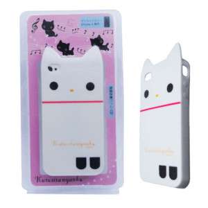 Kutusitanyanko Cute Cat iphone 4 case Cover Skin White  