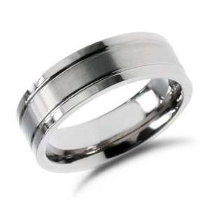  Grooved Mens Titanium Ring Band, 9 Jewelry