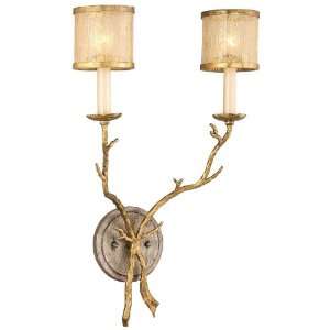   Light 22 Gold and Silver Leaf Wall Sconce with Golden Ice Glass 66 12